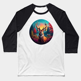 King of Deer Grazing in Meadow Baseball T-Shirt